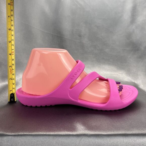 Crocs Kadee II Strappy Sandals Women's 8 Crush Pink Iconic Comfort Summer Slides - Picture 6 of 17